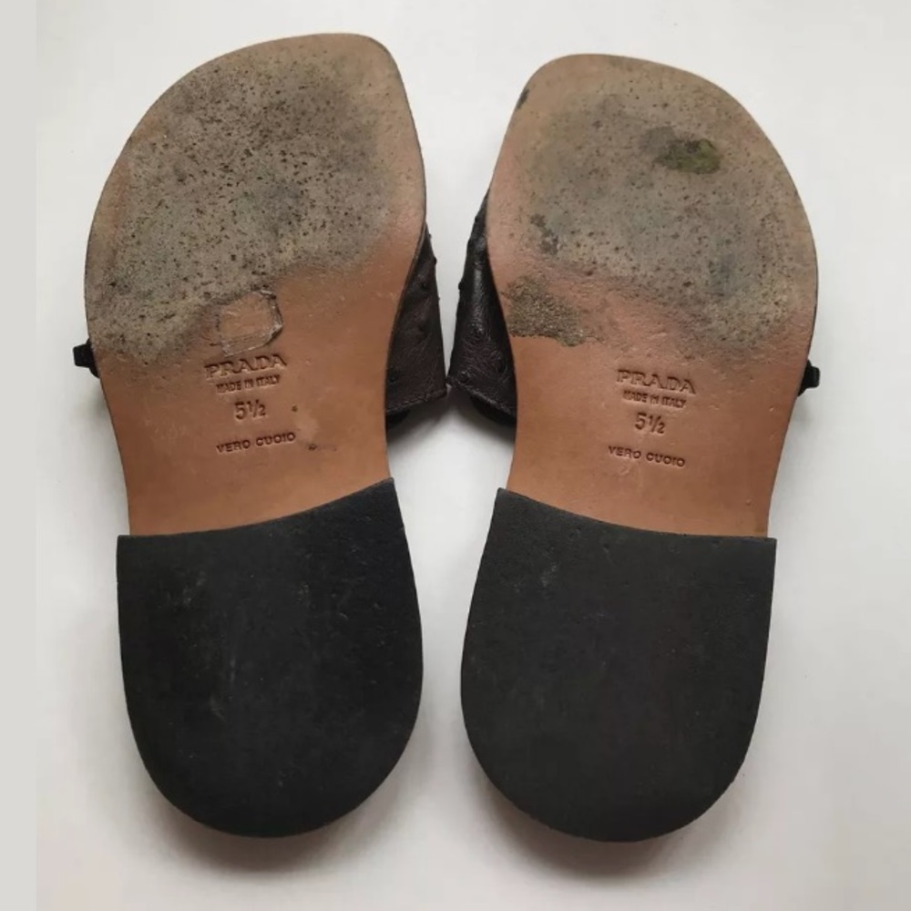 🔘🔘 SOLD Vintage Prada Ostrich Skin Sandals 🔘🔘 - Picture 5 of 6